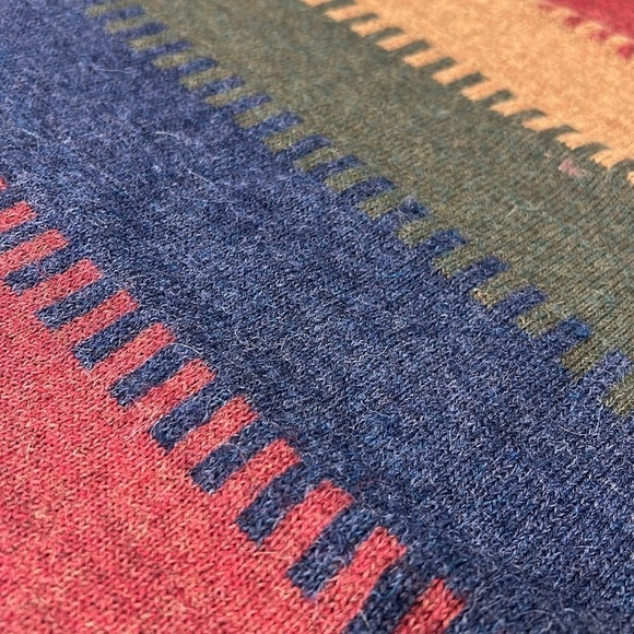 Peru Etnice 1/4 Zip Sweater Mens Size Large 100% Alpaca Striped Long Sleeve - Picture 16 of 16